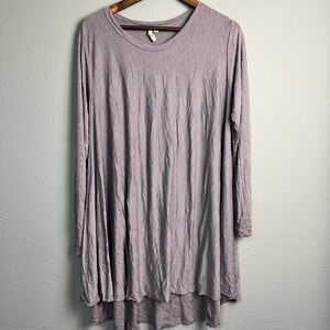Comfy USA Lavendar Swing Tunic Drape Dress Boho Lounge Cottagecore Casual Size L